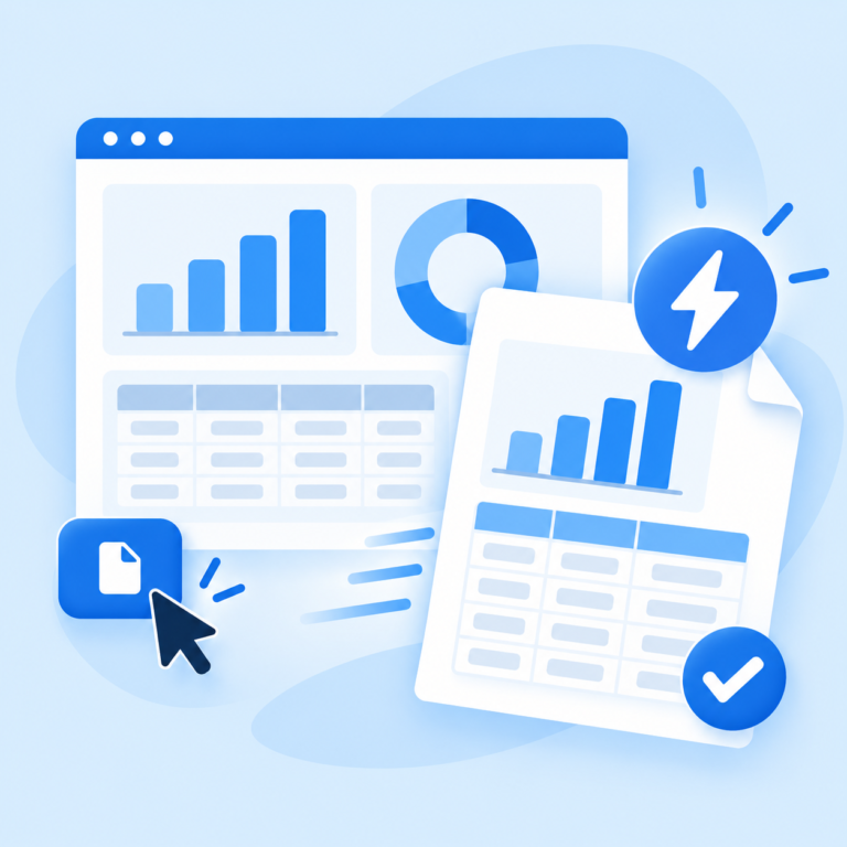 Instant report creation dashboard